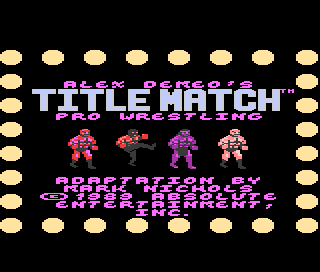 Title Match Pro Wrestling title screen for Atari 7800
